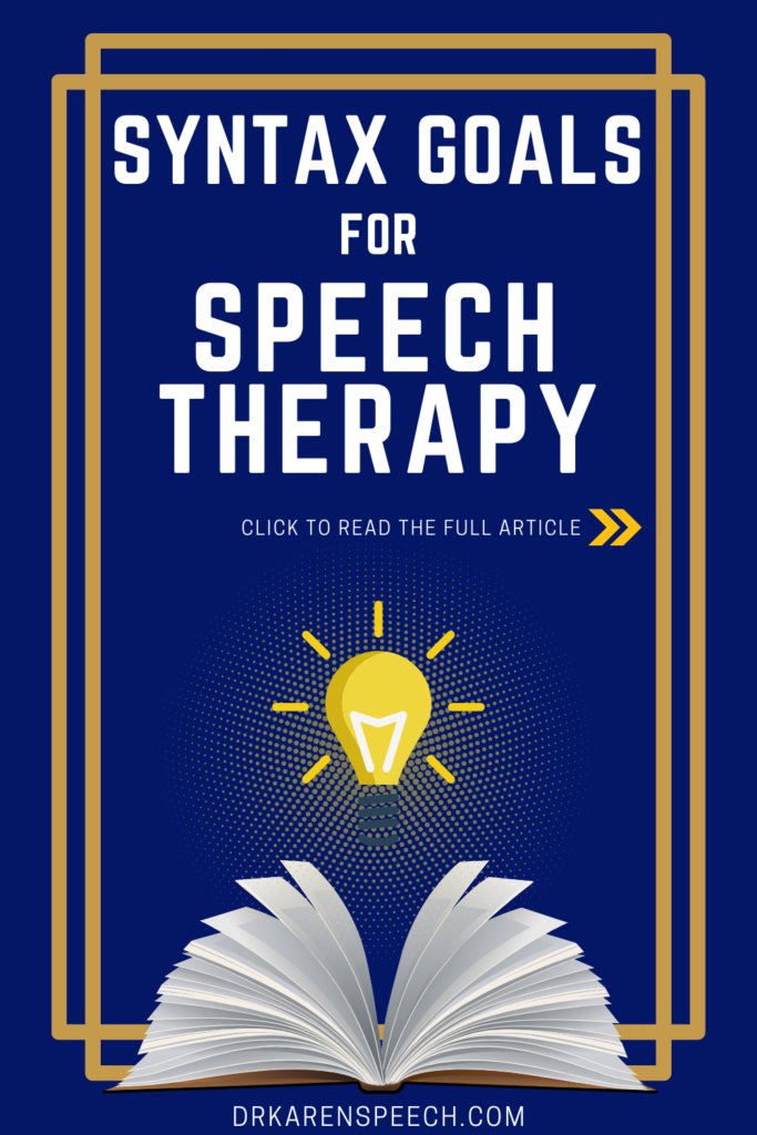 syntax goals for speech therapy