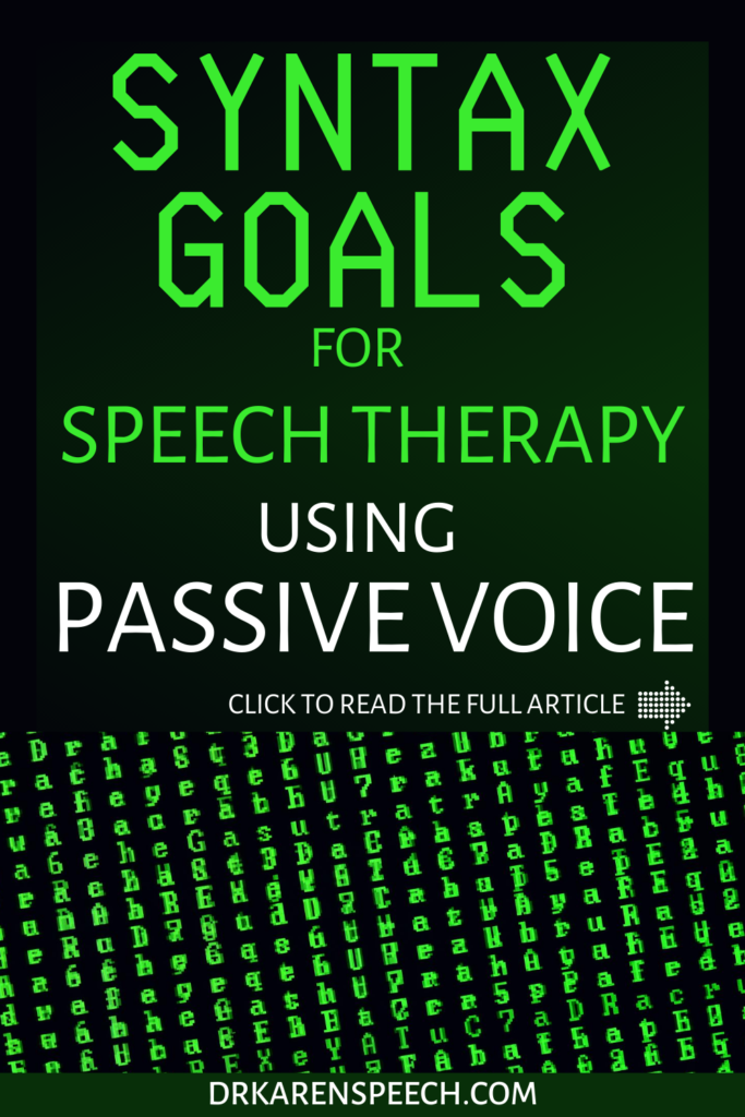 Syntax Goals Passive Voice